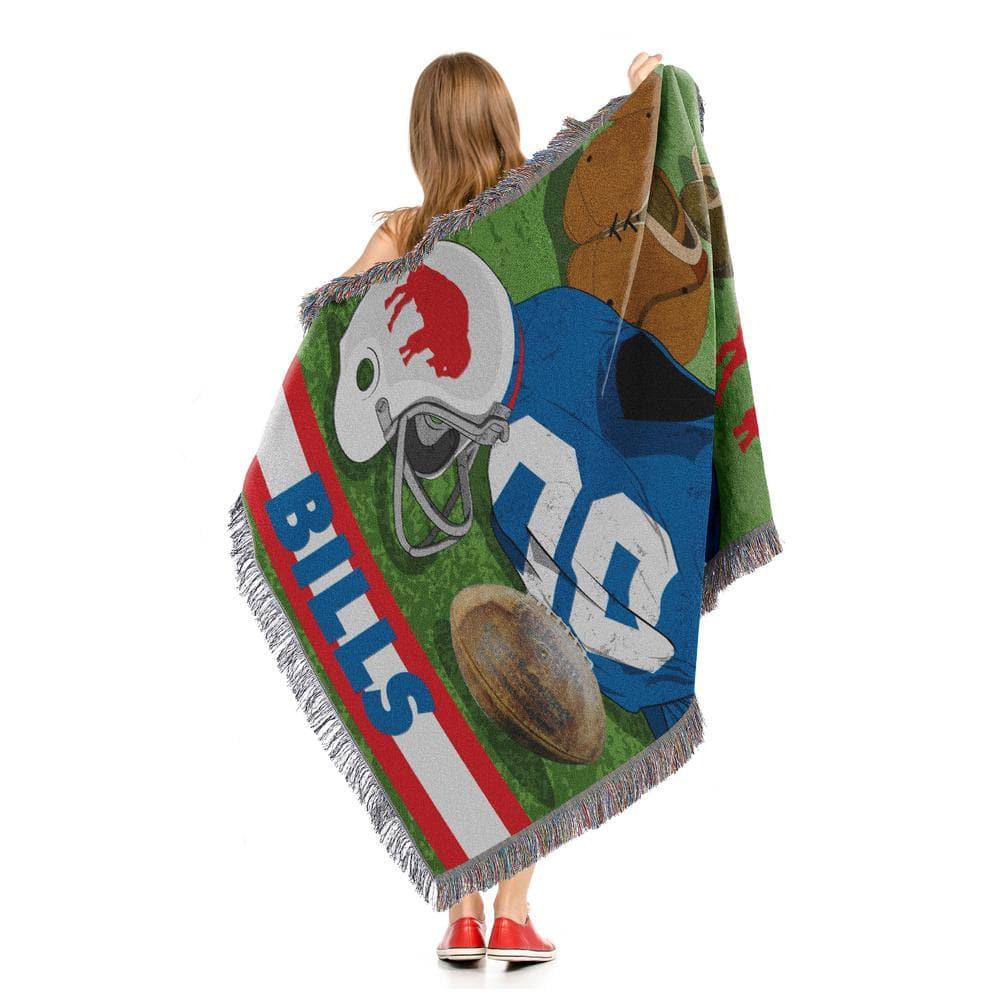 Northwest NFL Buffalo Bills Throw Blanket, Vintage Football Fan Decor, 48x60 Inches
