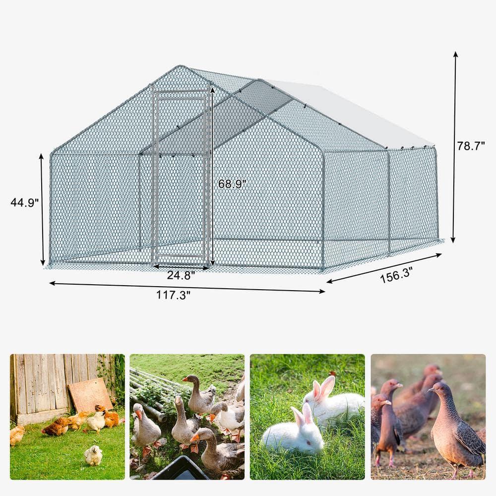 UBesGoo Large Metal Chicken Coops Chicken Cage House Hen House 13 ft x 10 ft