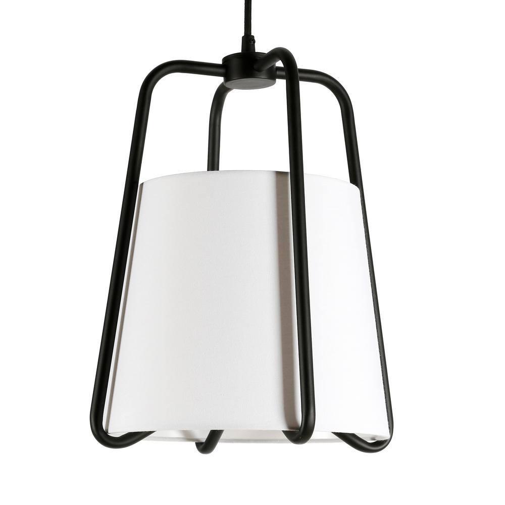 Evelyn&Zoe 11" Blackened Bronze Metal/Fabric Pendant