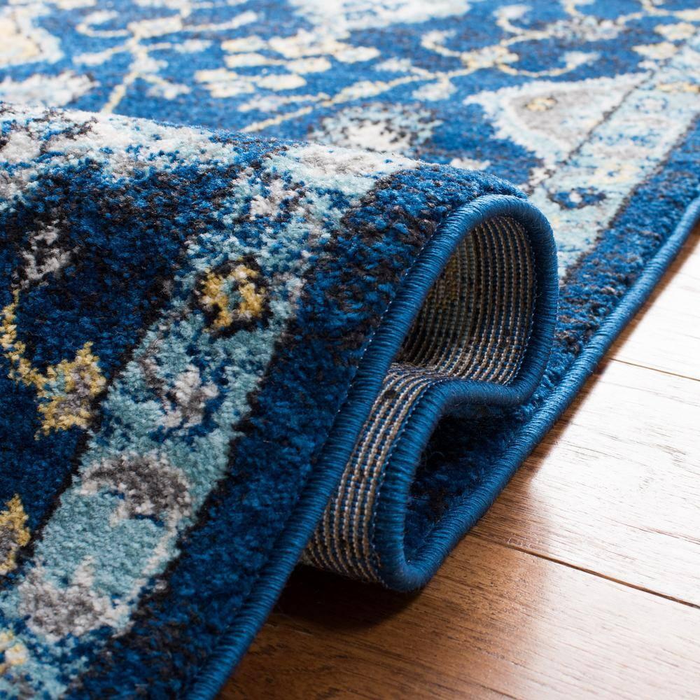 Evoke EVK224 Power Loomed Area Rug - Royal/Ivory - 4'x6' - Safavieh.