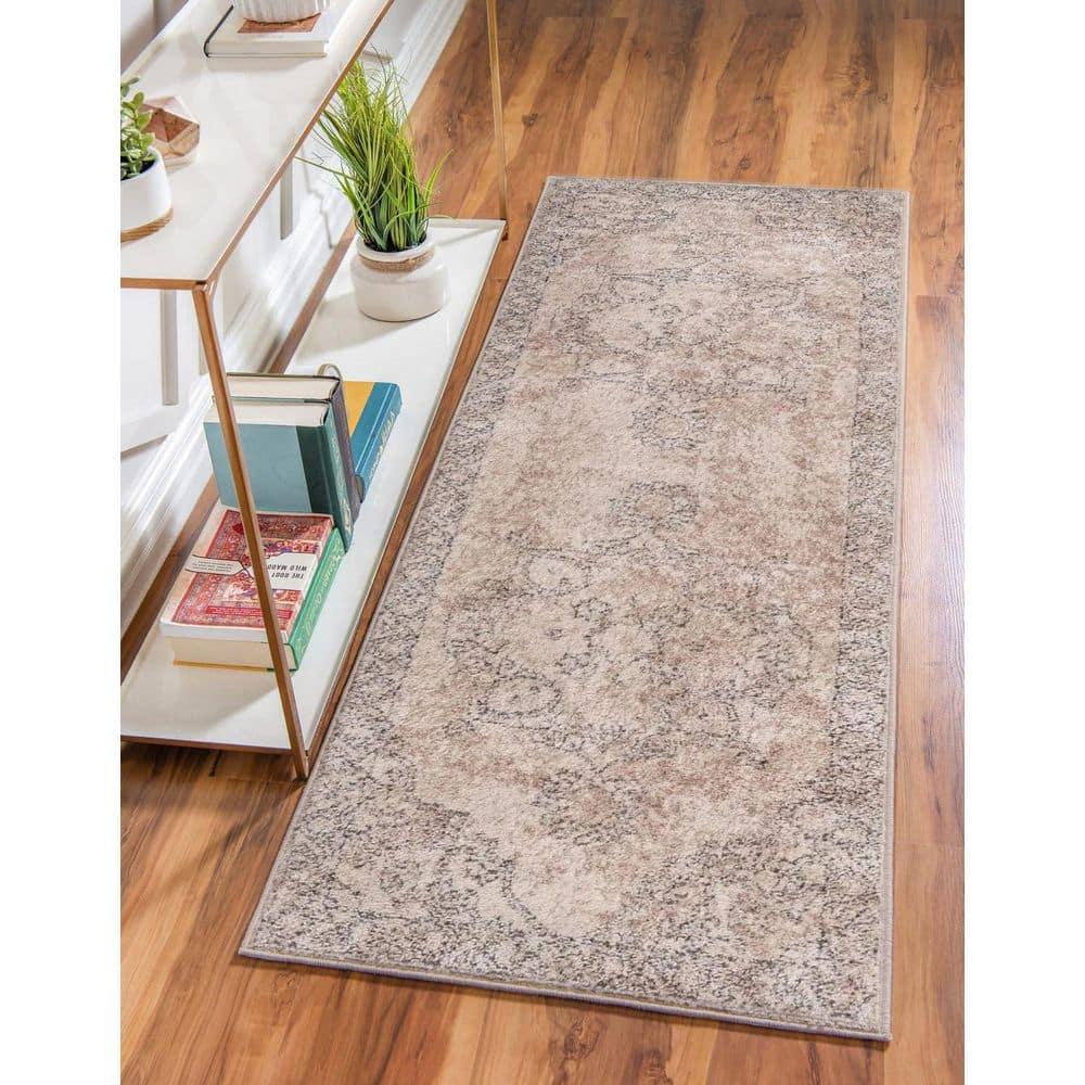 Unique Loom Portland Collection Area Rug - Canby (2'  x 8' Runner Ivory/Beige)