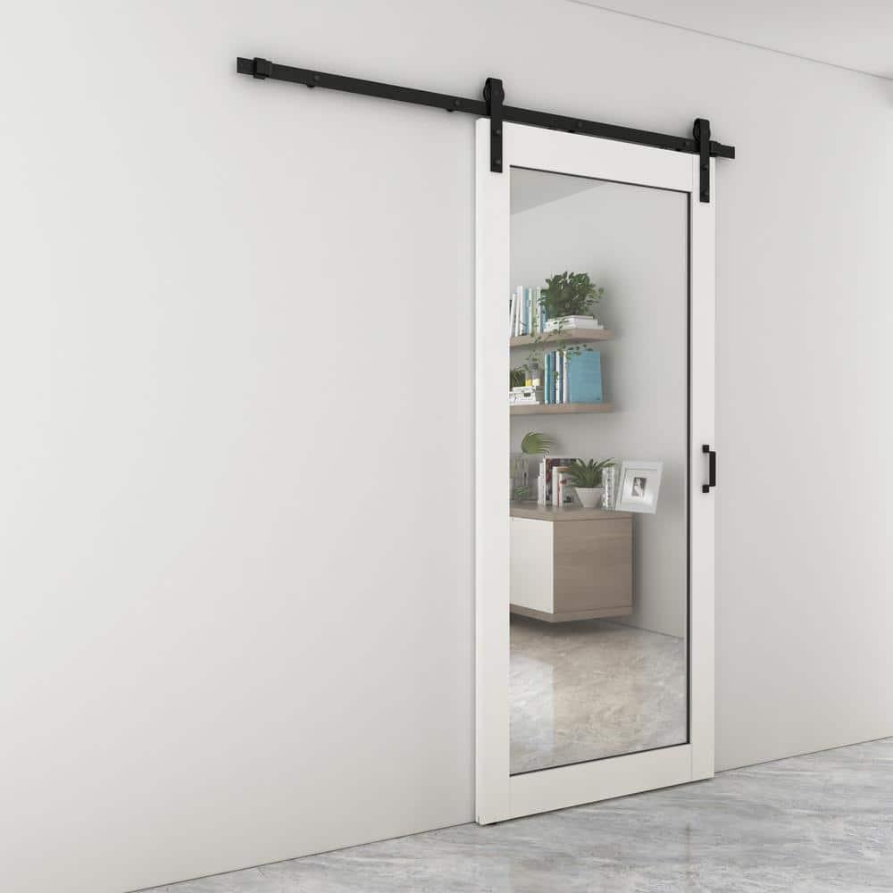 Calhome Sliding Mirror Barn Door with Hardware Kit and Door Handle