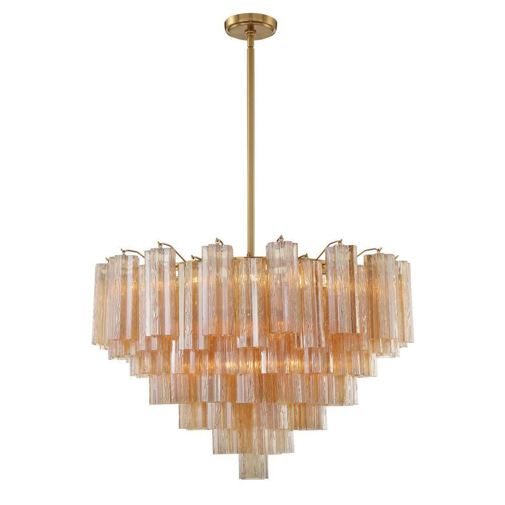 Crystorama Lighting Addis 16 - Light Chandelier in  Aged Brass