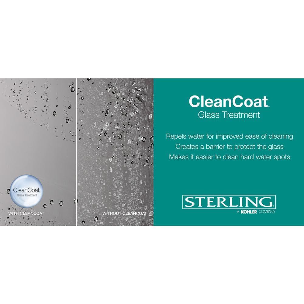 Whiston 32 In. x 56-15/16 In. Pivot Bath Screen in Silver Frame Finish with Smooth/Clear Glass Texture Tub Door