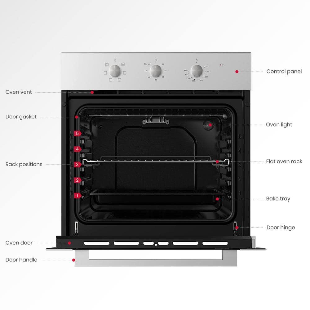 GASLAND 24" 2.3 cu. ft. Electric Single Wall Oven With 6 Cooking Functions ES606MS