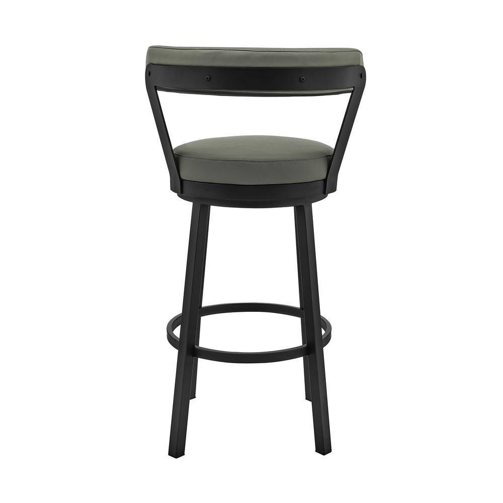 Armen Living Bryant Swivel 30 in. Faux Leather Bar Stool