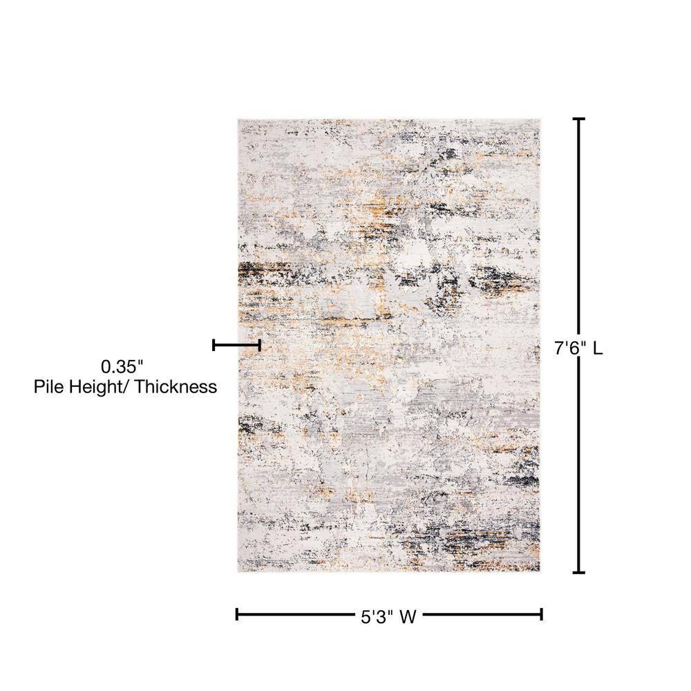 Amalfi AMF572 Power Loomed Area Rug - Creme/Gold - 5'3"x7'6" - Safavieh.