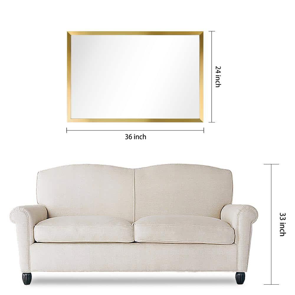 Empire Art Direct PSM-70107-2436 Contempo Brushed Gold Stainless Steel rectangular Wall Mirror