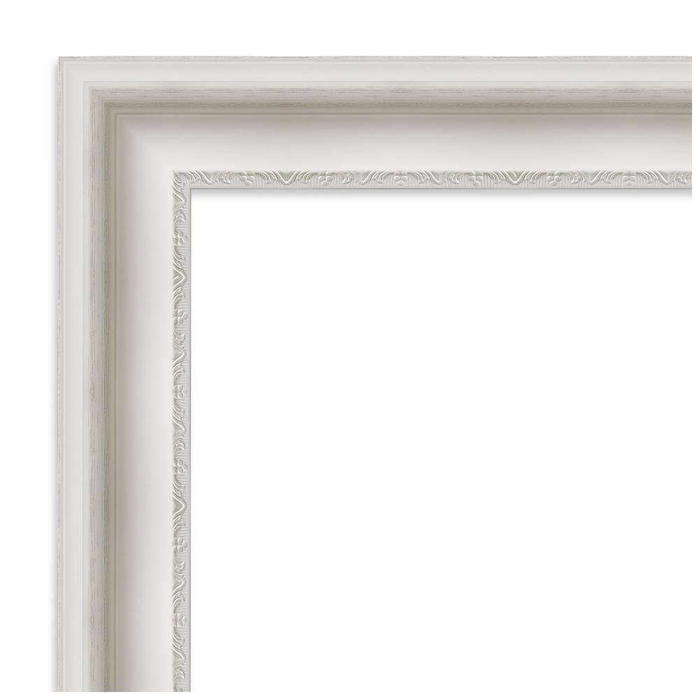 46" x 36" Parlor Framed Wall Mirror Silver - Amanti Art: Modern Beveled, No Assembly Required