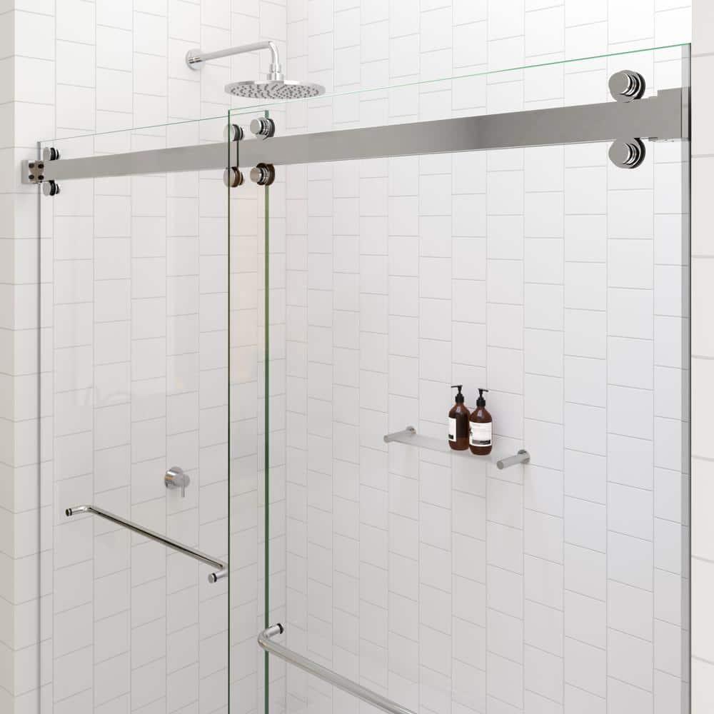 Polaris 60 in. x 60 in. Fully Frameless Sliding Bypass Bathtub Door