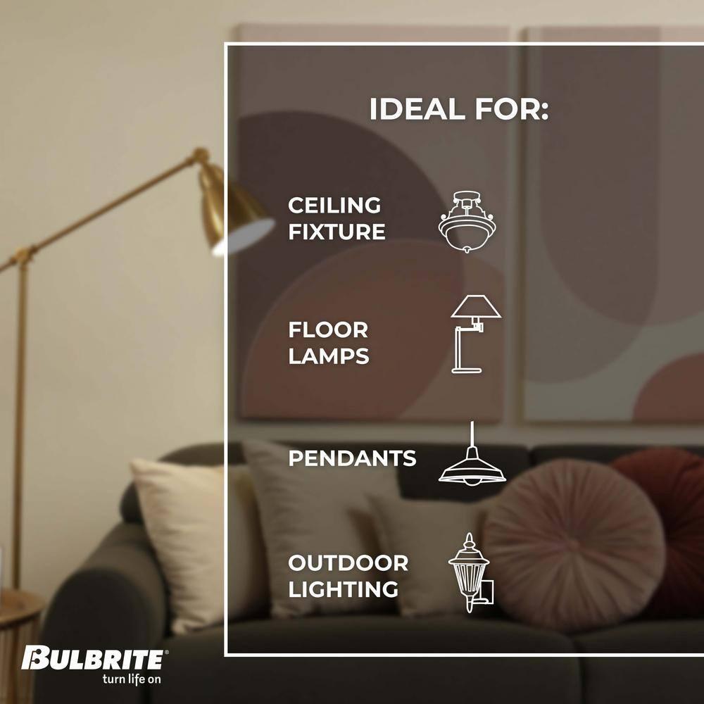 Bulbrite Industries 776300 Oversized PS52 Clear LED Edison Bulb, 60 Watt Equivalent, E26 Dimmable 2200K