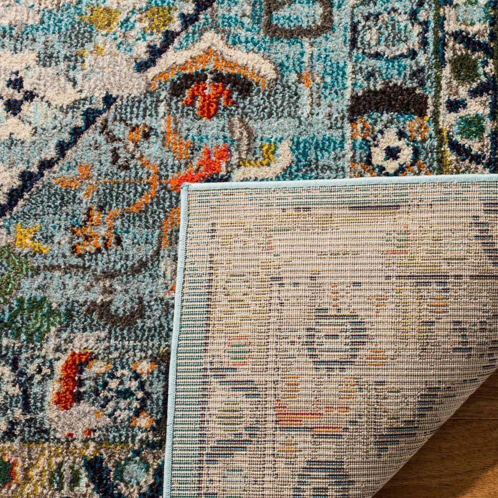 Monaco MNC255 Power Loomed Indoor Area Rug - Blue/Light Grey - 6'7"x9'2" - Safavieh