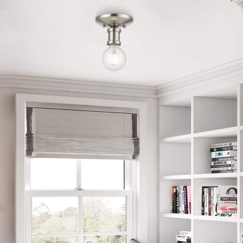 Livex Lighting Lansdale 1 - Light Flush Mount in  Brushed Nickel