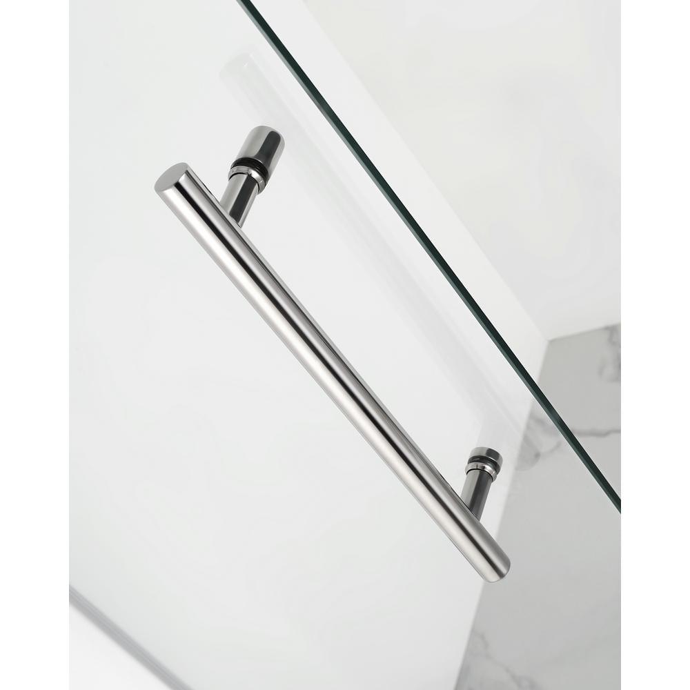 Kinkade 35.75" - 36.25" W x 72" H Hinged Frameless Shower Door