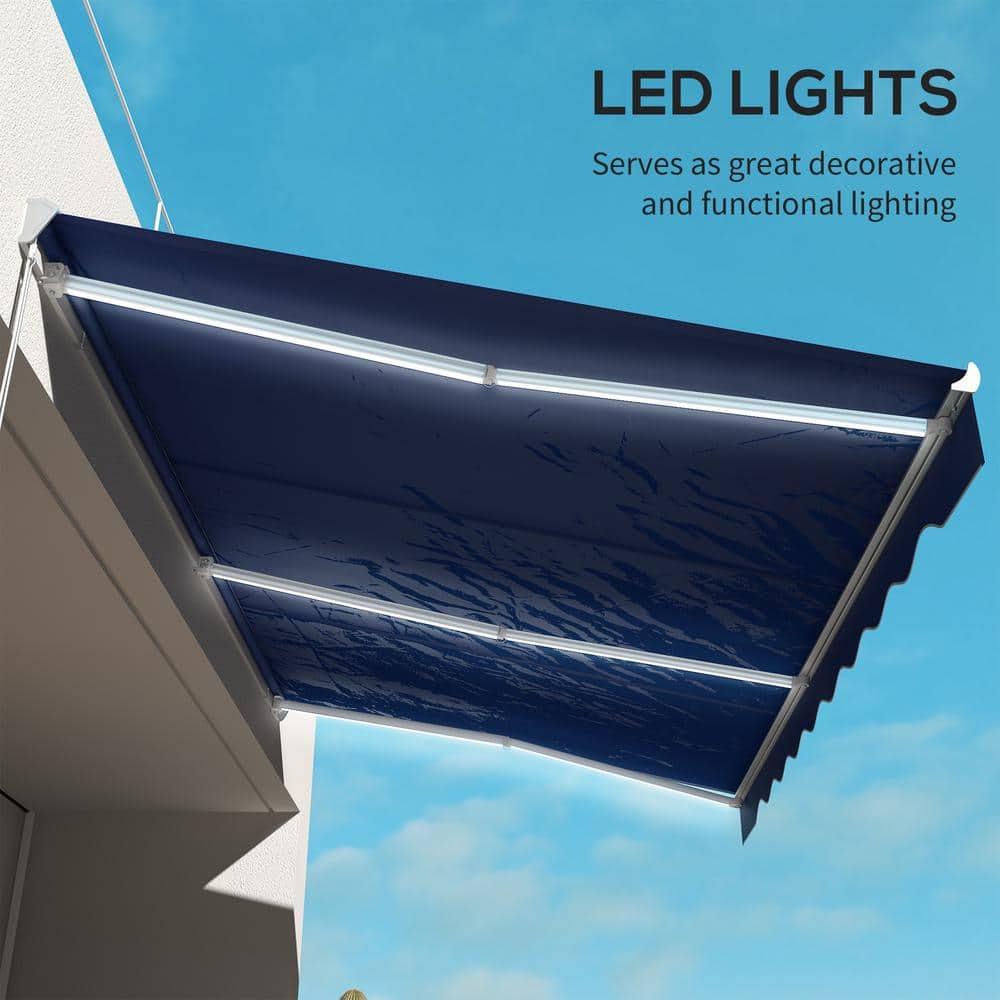 Outsunny Polyester Cover Retractable Patio Awning