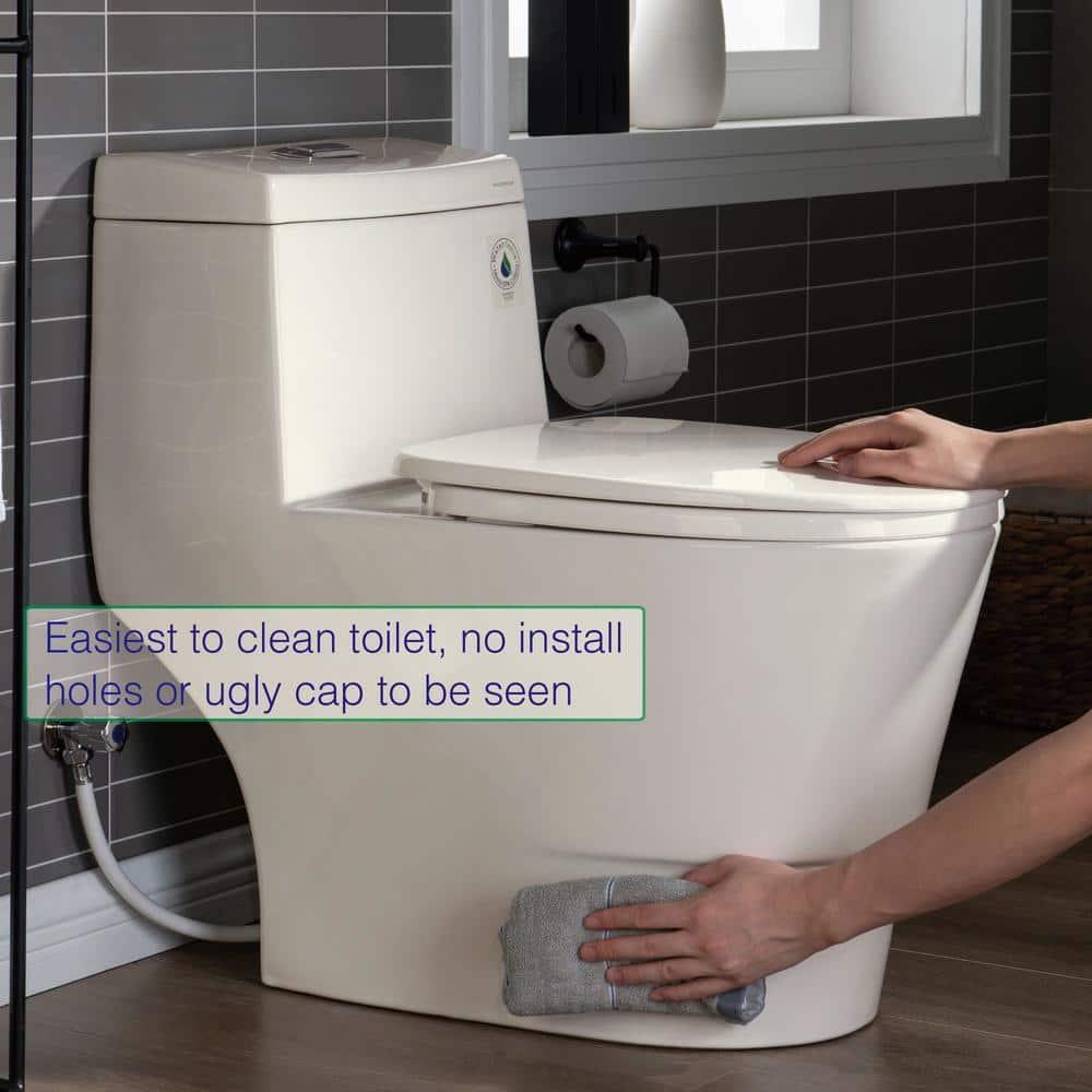 1.28 GPF Elongated ADA Height One Piece Dual-Flush Toilet with Soft-Closing Seat,MAP Flushing 1000G