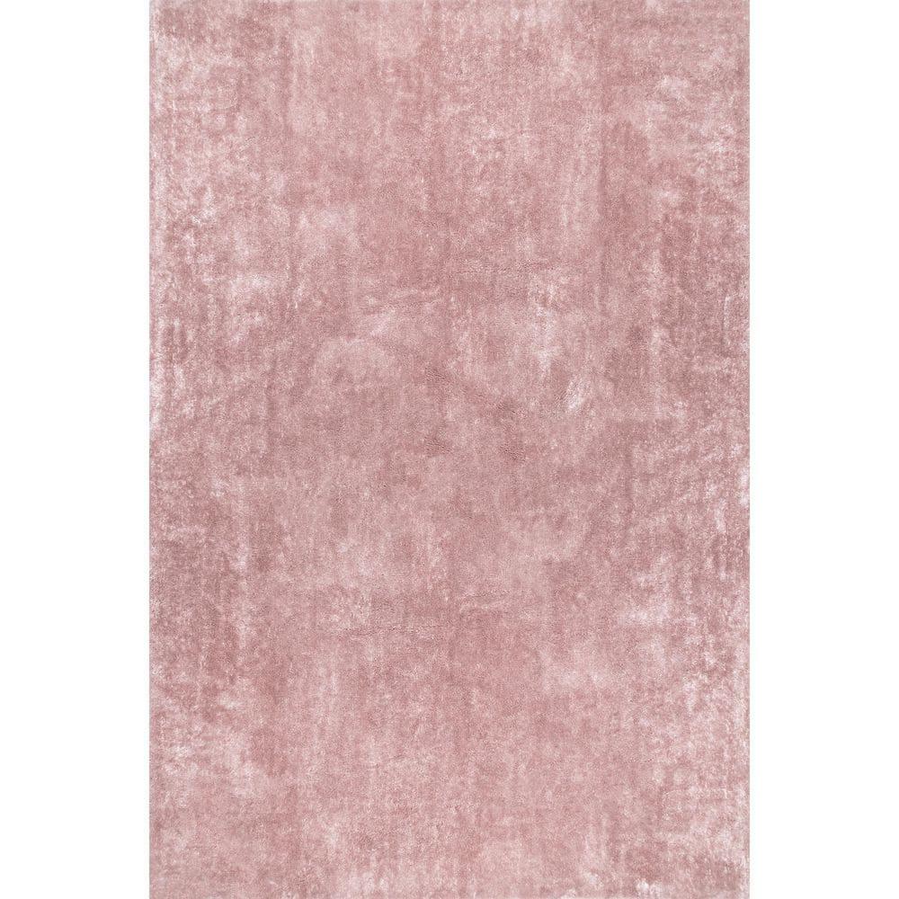 Nuloom Loni Cozy Plush Solid Pet Friendly Premium Machine Washable Shag Area Rug, 4' x 6', Pink