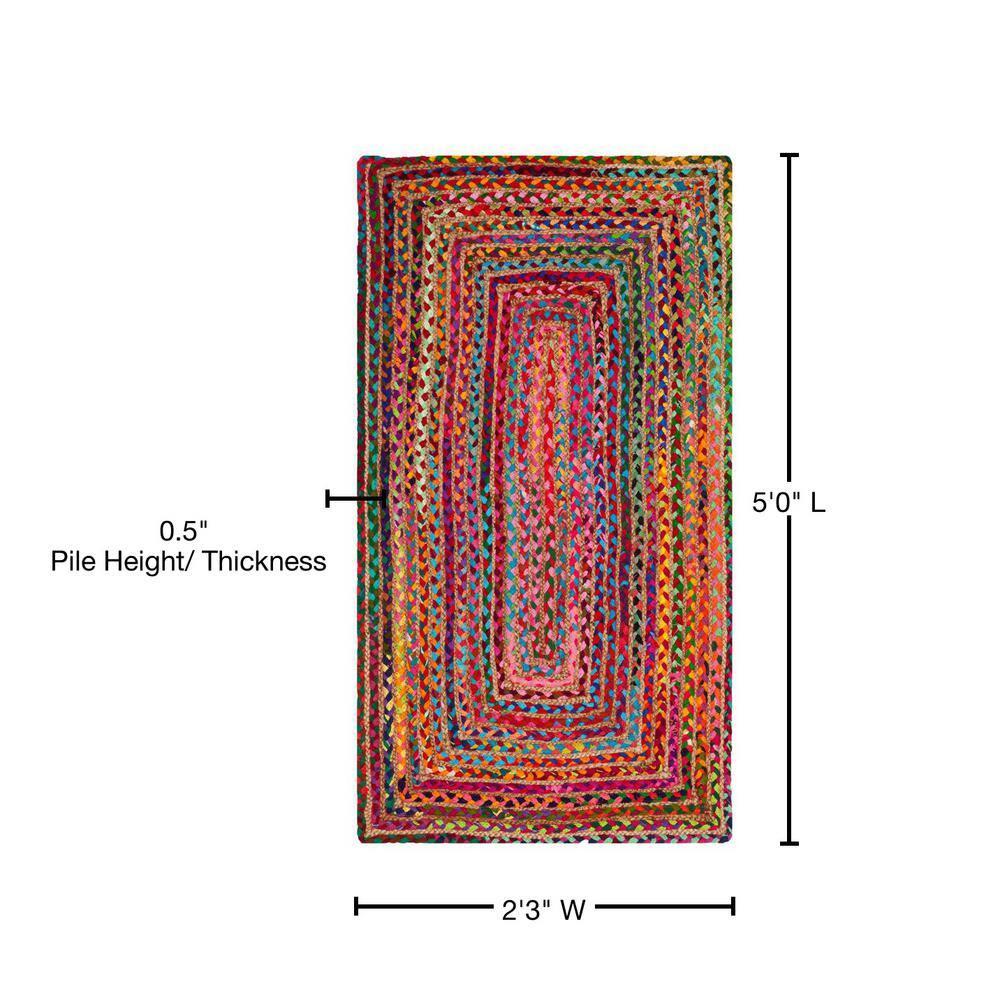 Cape Cod CAP202 Woven Indoor Area Rug - Red/Multi - 2'3"x5' - Safavieh