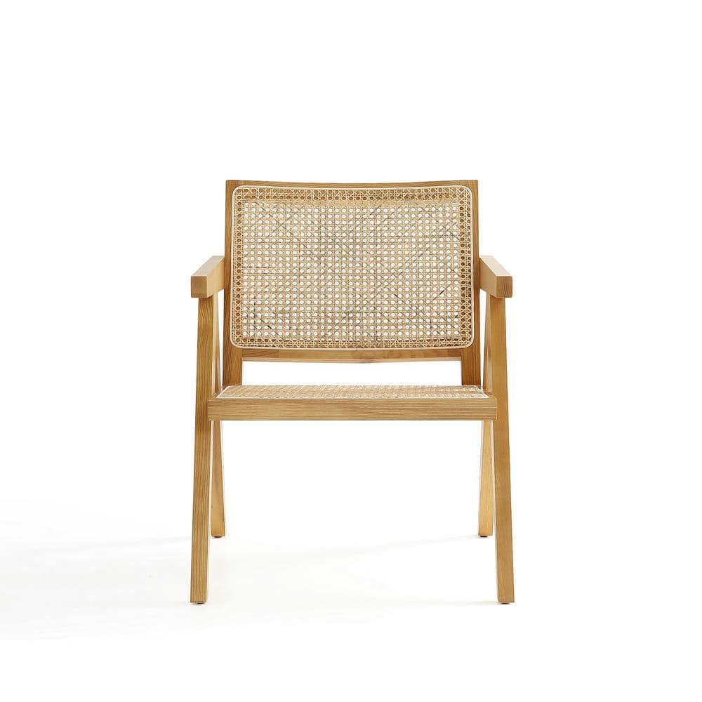 Set of 2 Hamlet Wood Accent Chairs Natural - Manhattan Comfort: Matte Finish, Ash Frame, No Assembly Required