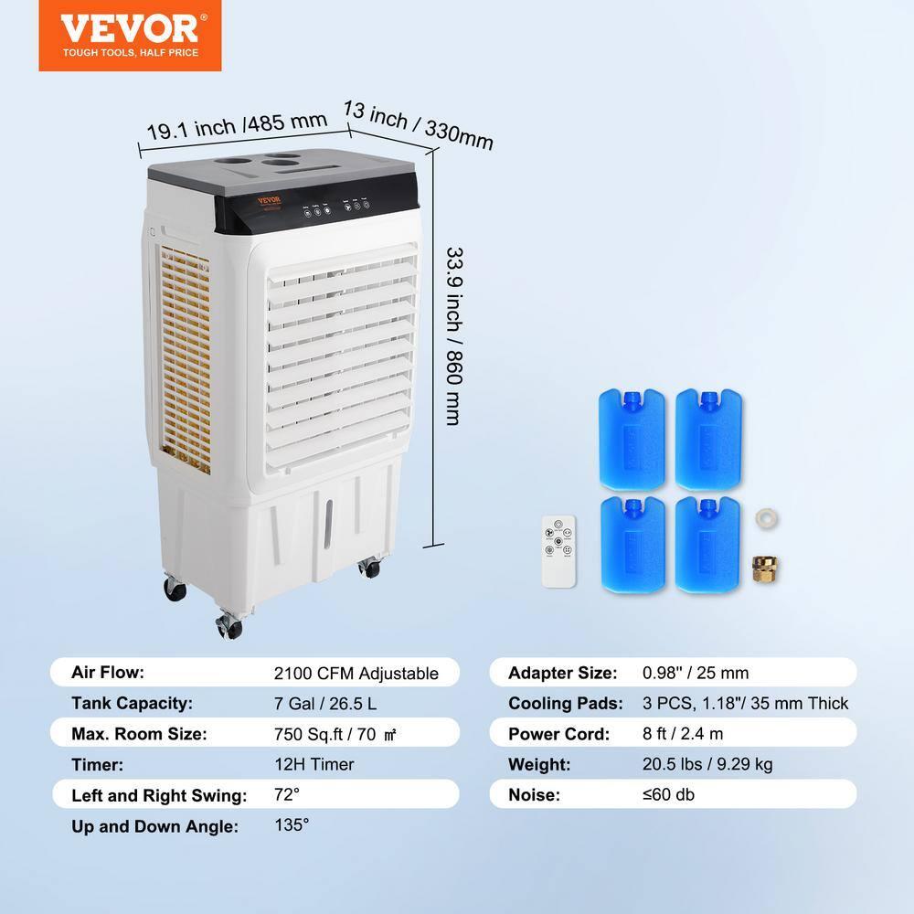 VEVOR VEVOR 2100 Evaporative Cooler with Remote Included