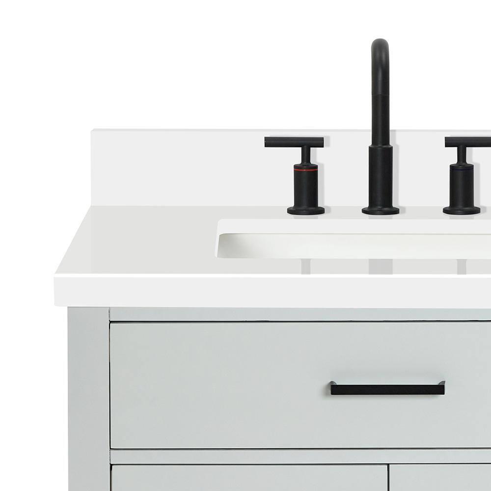 Thornaby 30'' Solid Wood Single Bathroom Vanity with 1.5'' White Quartz Top, Oval Sink