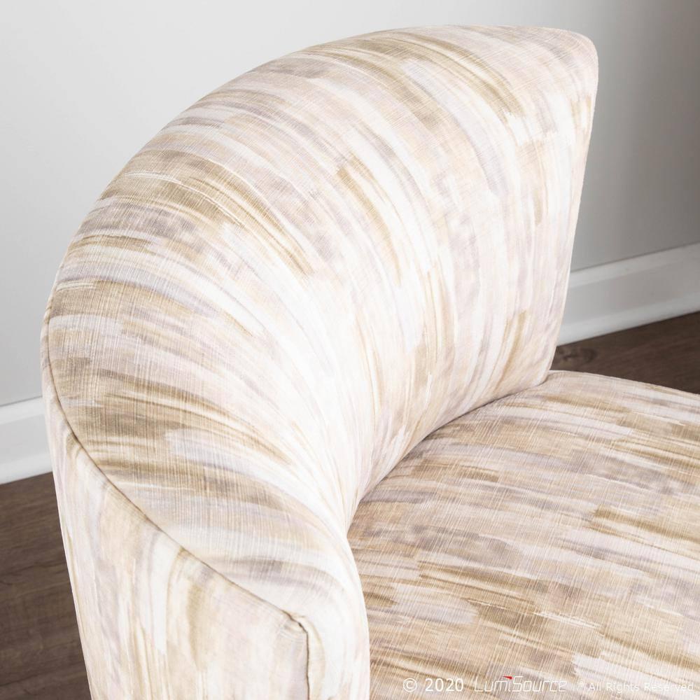 Fran Contemporary Upholstered Slipper Chair Gold/Light Brown - LumiSource: Modern Metal Frame, Polyester, Spot Clean