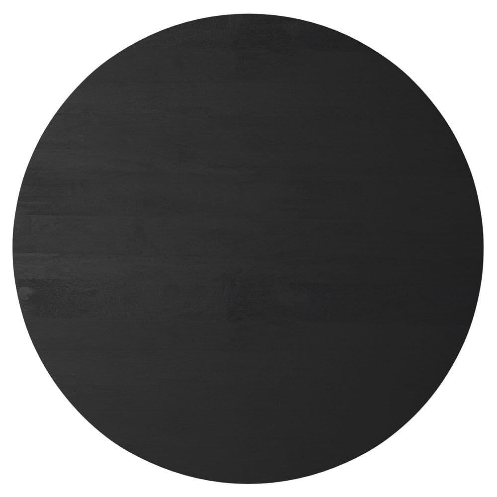 Simpli Home Millbury 36"W Solid Mango Wood Contemporary Round Drum Coffee Table, Fully Assembled