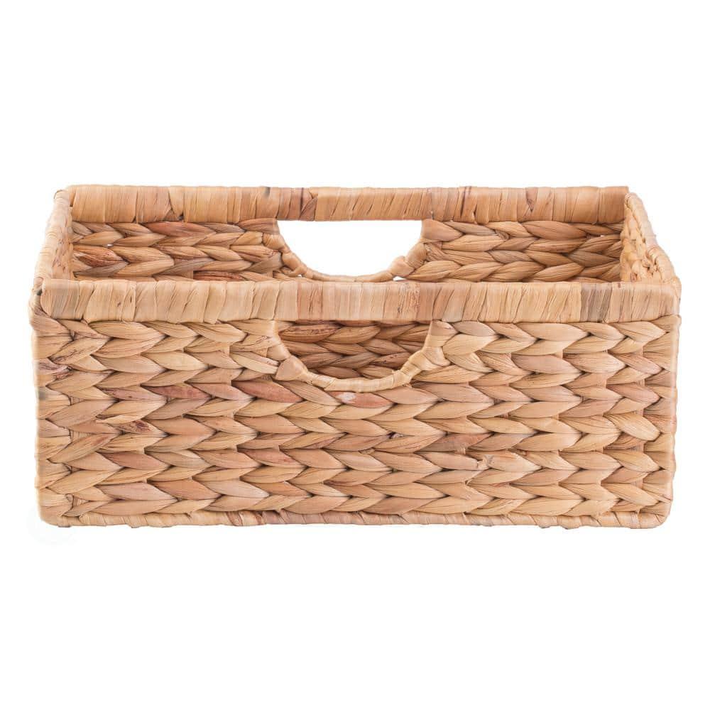 Highland Dunes 3 Small Hyacinth Baskets Rustic Handwoven Multipurpose Foldable Storage Organizer Decorative Laundry Totes and Woven Storage Bin for Bedroom Living Room Bathroom Pantry and Closet