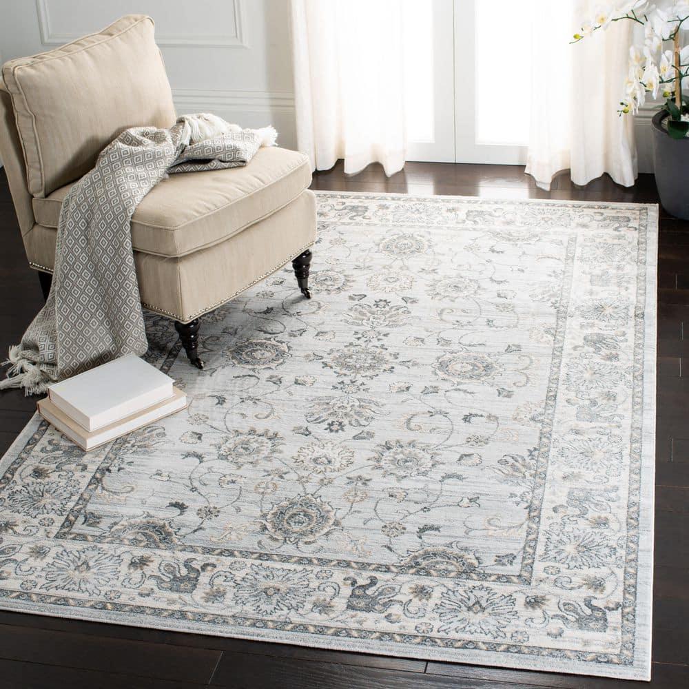 Isabella ISA940 Power Loomed Area Rug - Light Grey/Cream - 3'x5' - Safavieh.