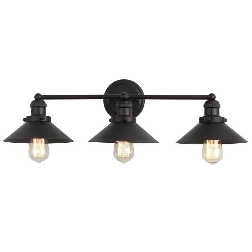 July 26.5" 3-light Metal Vanity Light, Oil Rubbed Bronze