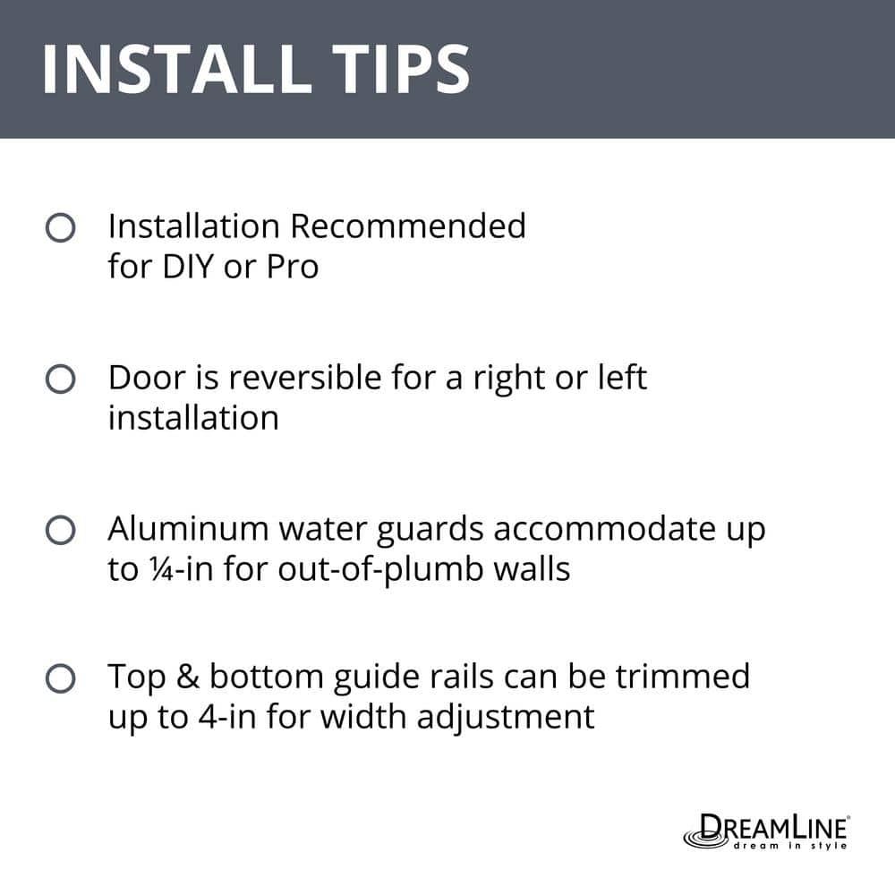 DreamLine Alliance Pro BG 56-60 in. W x 70 3/8 in. H Semi-Frameless Sliding Shower Door