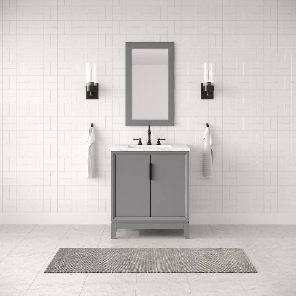 Elizabeth 30" Cashmere Grey Single Bathroom Vanity with Carrara Marble Top