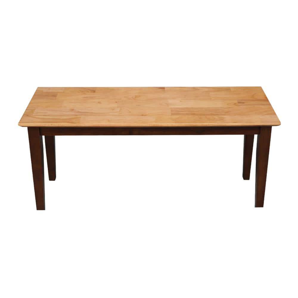 Brookshire Bench - Cinnamon/Espresso - International Concepts: Hardwood Frame, 400lb Capacity, Two-Tone Finish