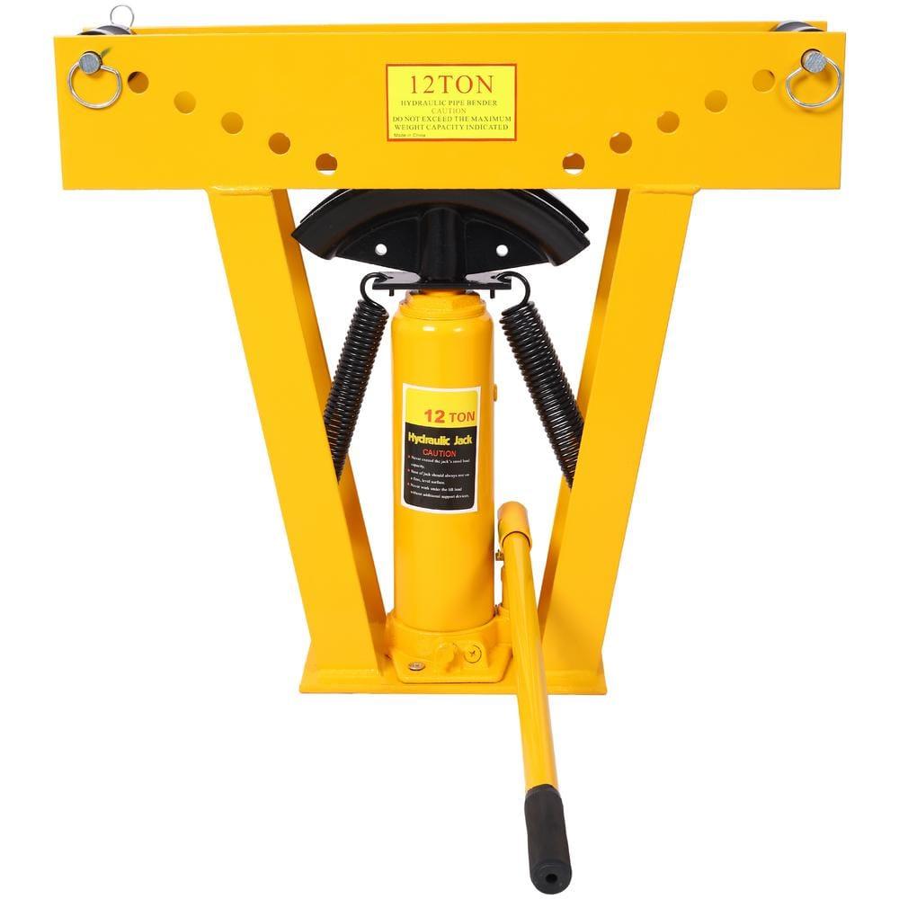 12-Ton Yellow Steel Manual Hydraulic Pipe Bender with 6 Dies