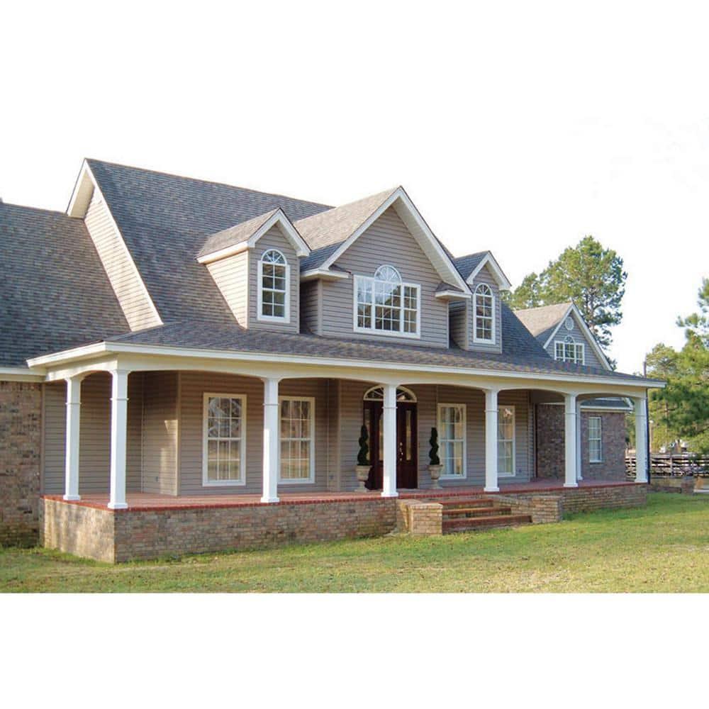 6" x 9' Endura-Aluminum Wellington Style Column, Square Shaft (For Post Wrap Installation), Non-Tapered, Gloss White Finish w/ Capital & Base