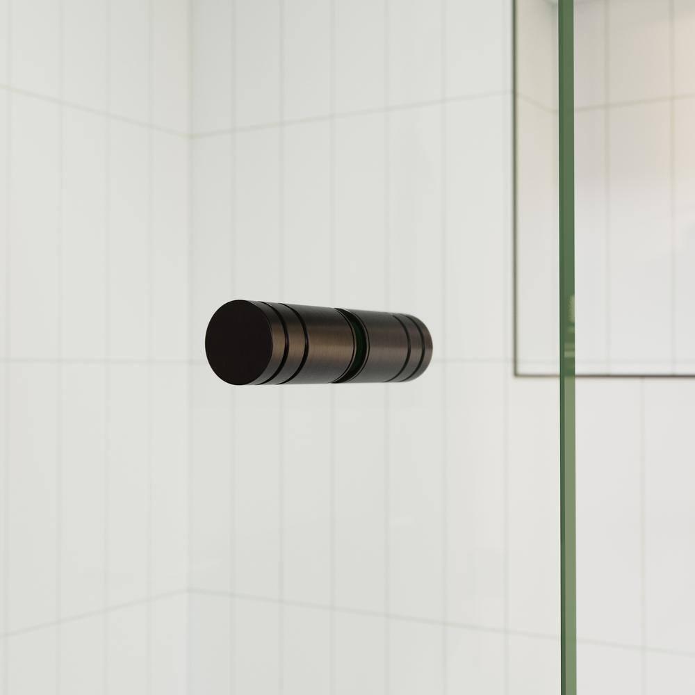 34" W. x 58.25" H in. Frameless Glass Hinged Bathtub Door