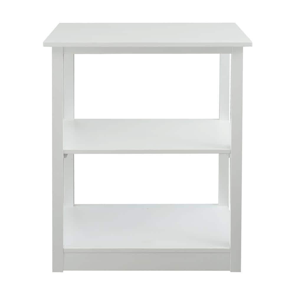 Casual Home Adams 3-Shelf Bookcase with Concealed Sliding Track, Concealment Furniture-Color:White