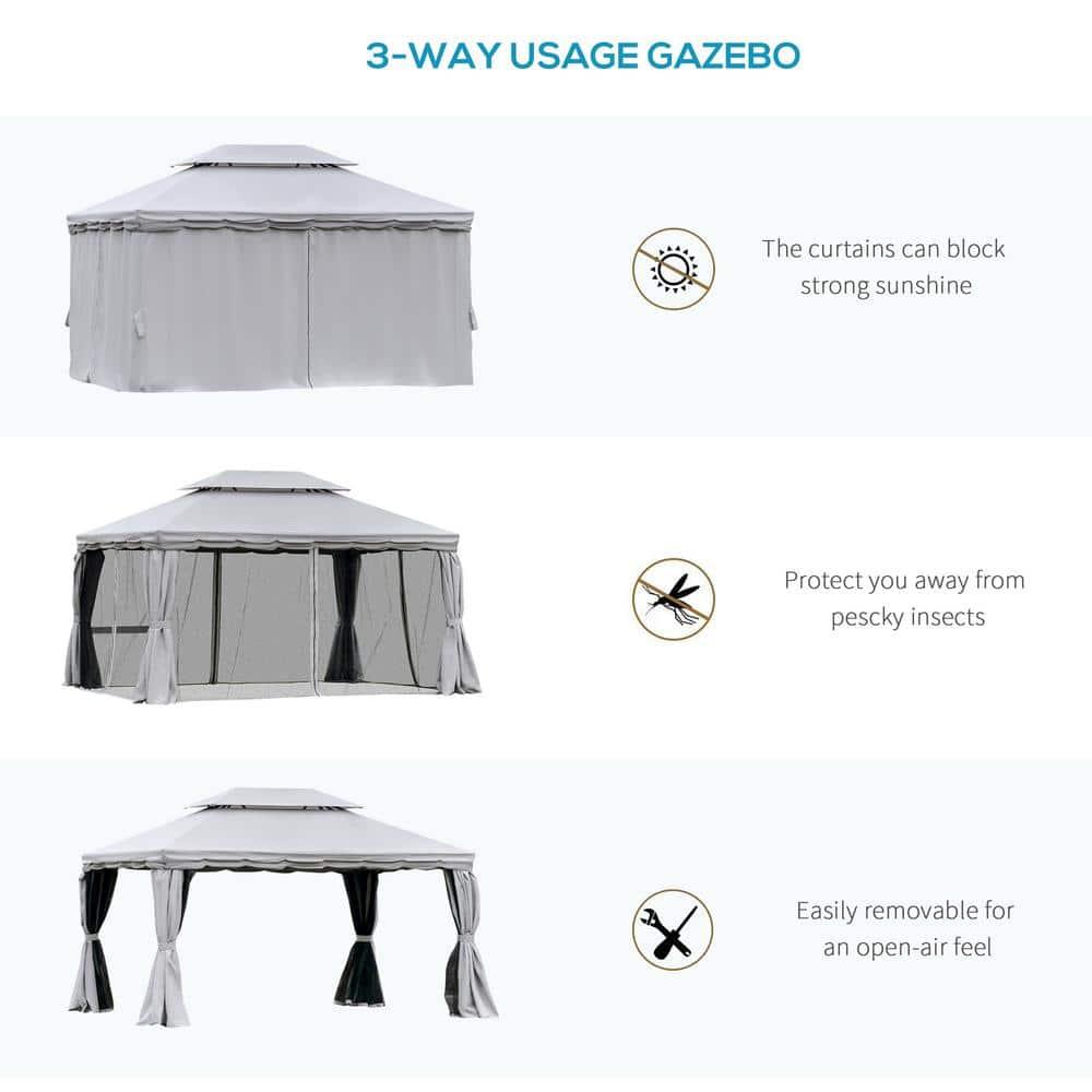 Outsunny 10' x 13' Canopy Shelter Gazebo, Lightweight