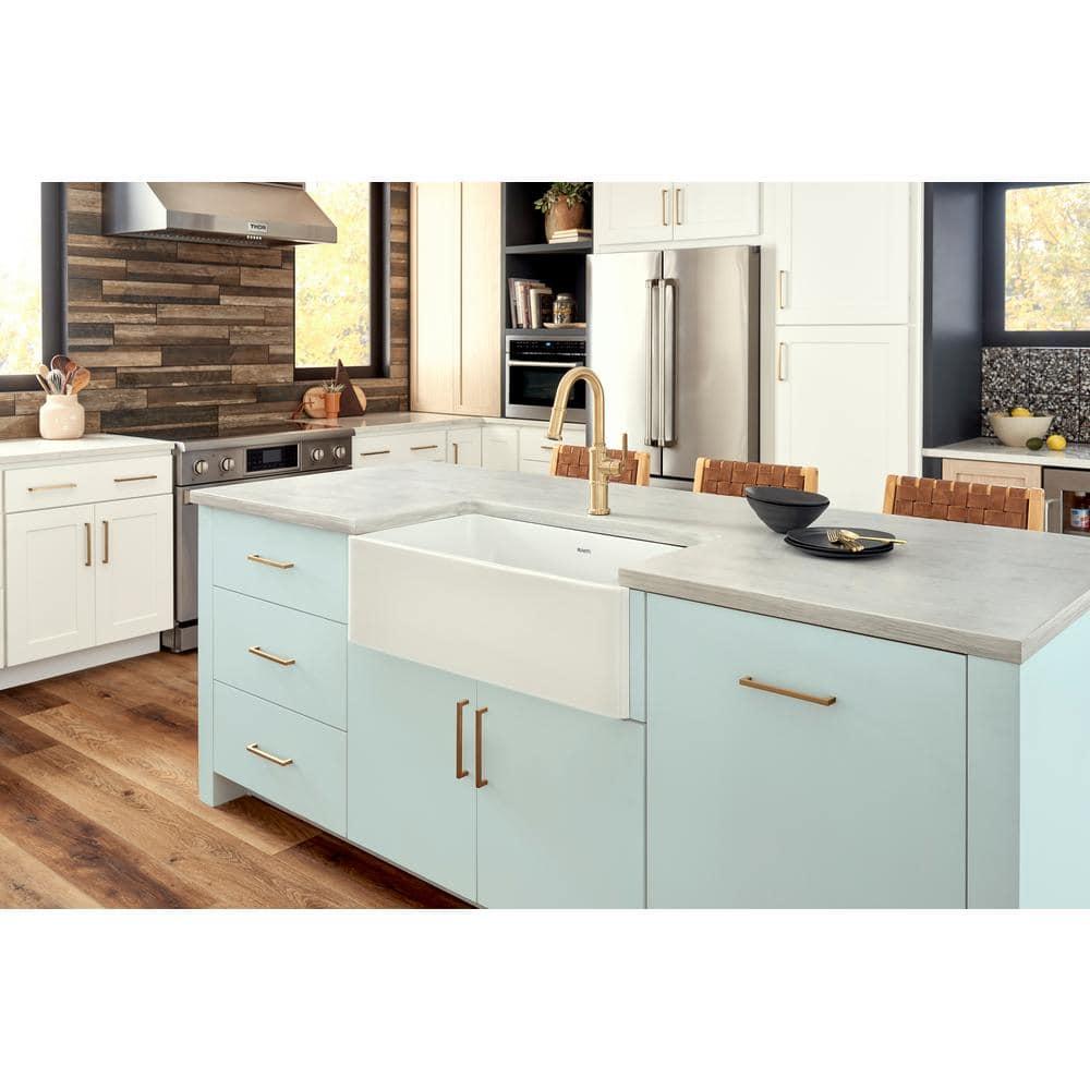 Ruvati 33 inch Fireclay Farmhouse Apron-Front Kitchen Sink Reversible