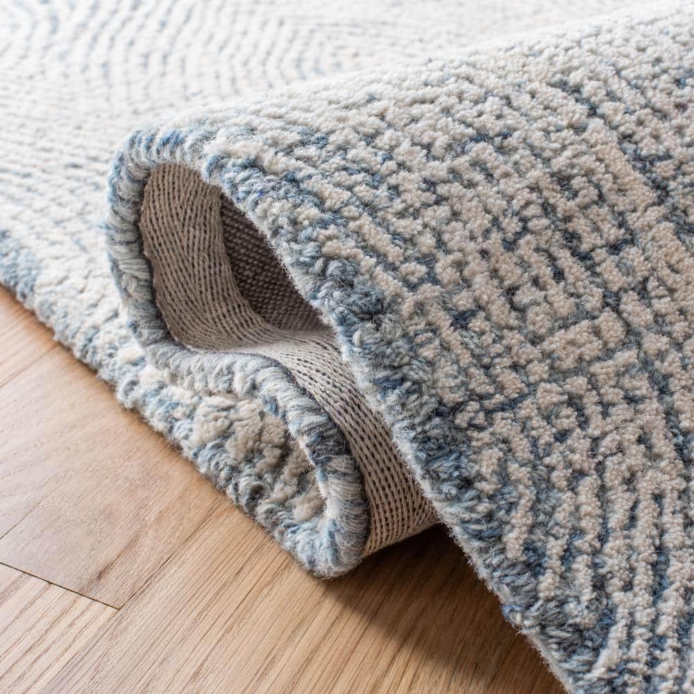 Abstract ABT340 Handmade Indoor Accent Rug - Ivory/Blue - 3'x5' - Safavieh