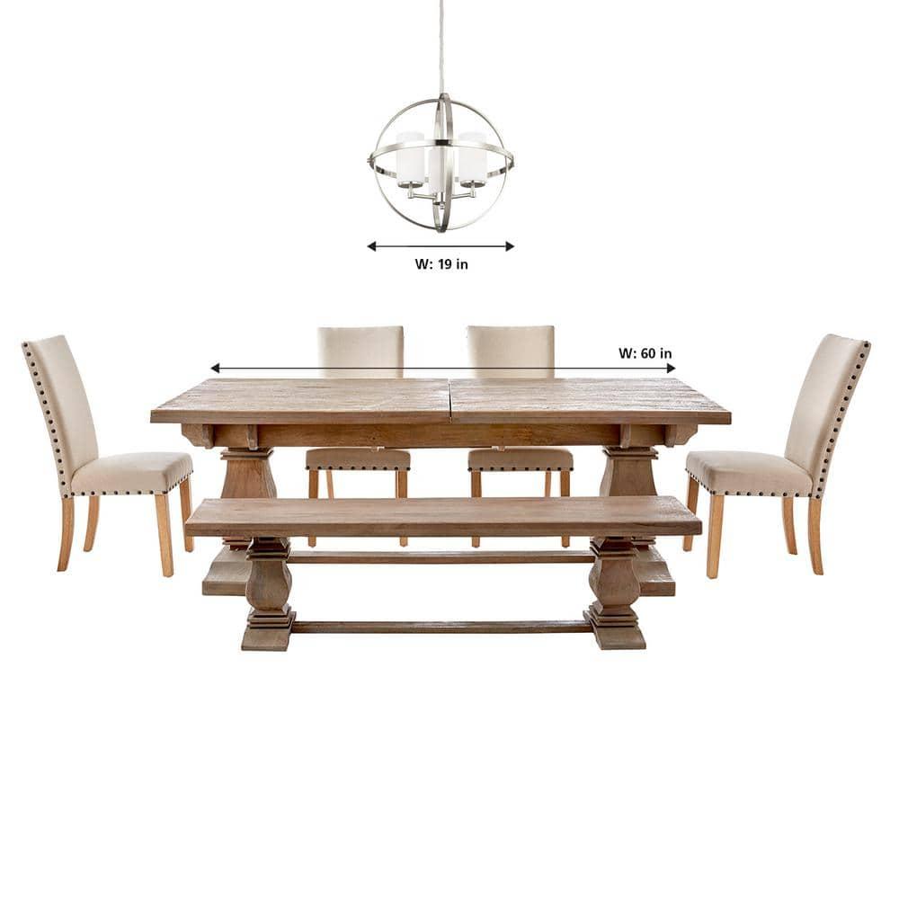 Alturas 3-Light Brushed Nickel Modern Dining Room Hanging Globe Chandelier with Etched White Glass