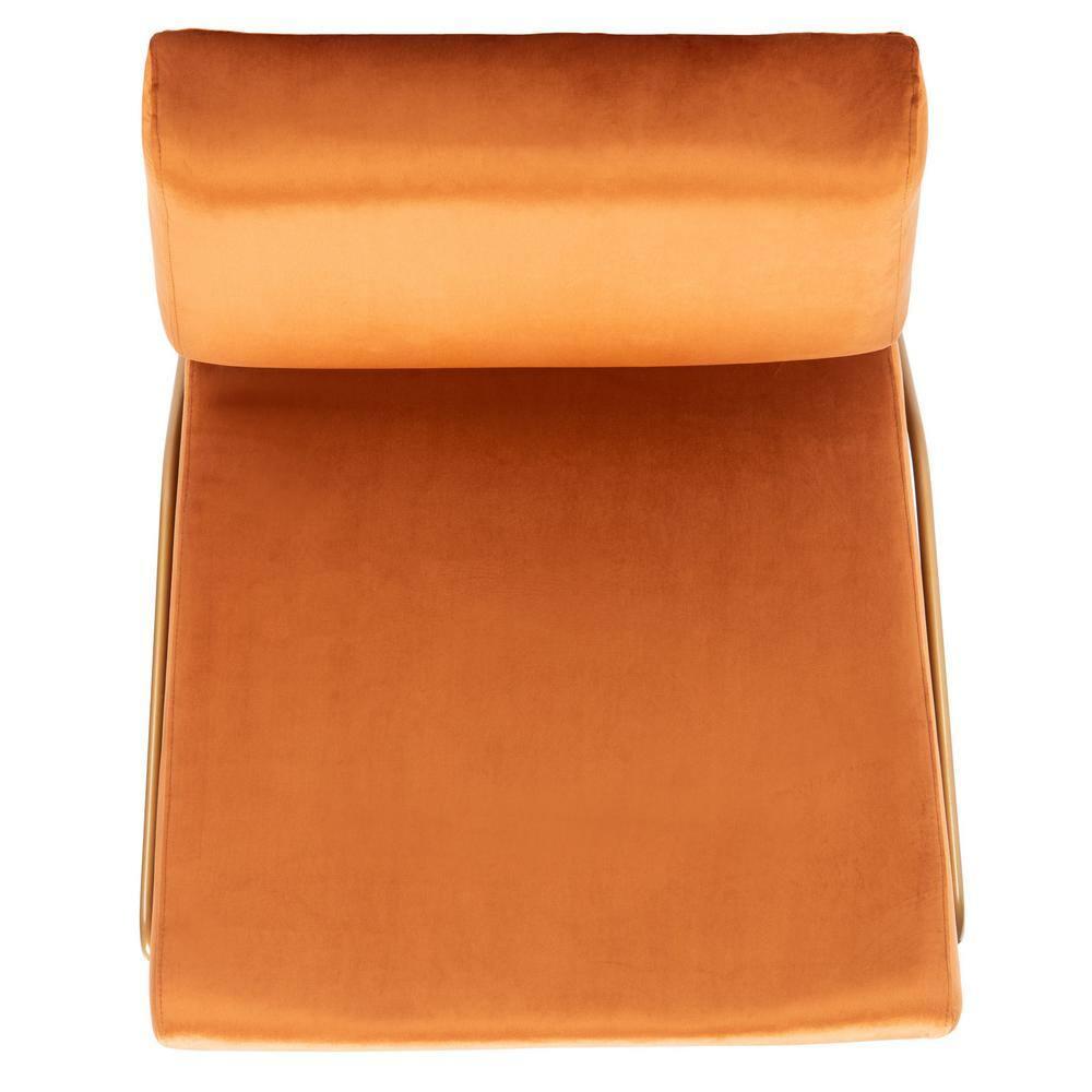 Romilly Velvet Accent Chair - Sienna/Gold - Safavieh