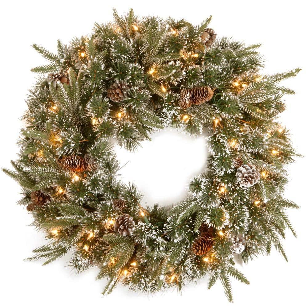 The Holiday Aisle® 24 in. Liberty Pine Wreath with Clear Lights
