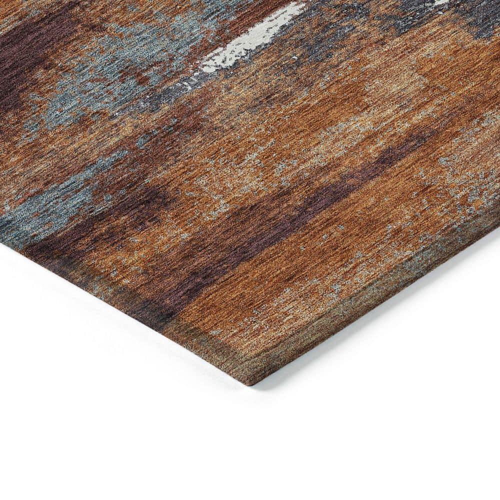 Addison Rugs Chantille Indoor/Outdoor Transitional Geometric, Abstract Copper Washable Rectangle Rug, 2'6" x 3'10"