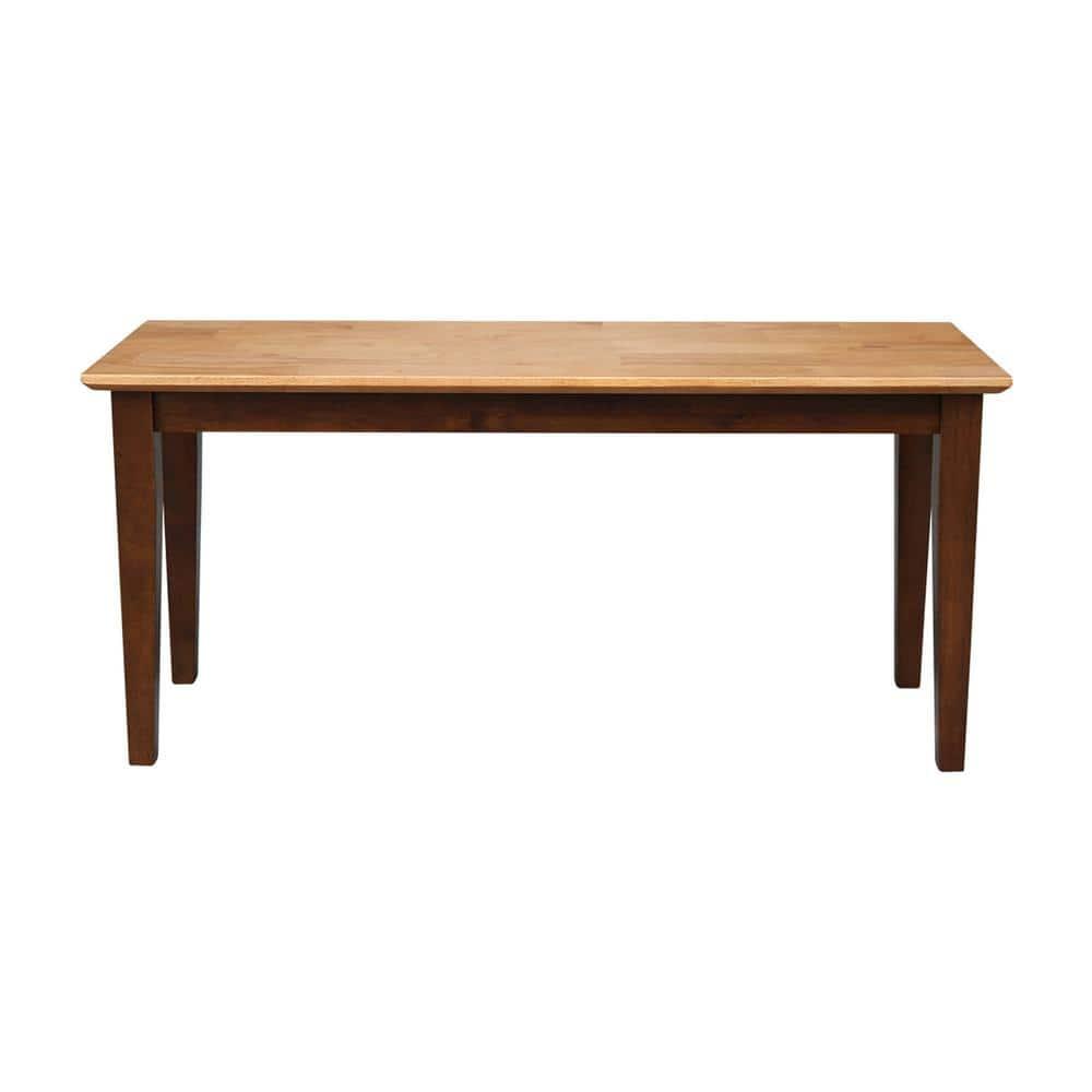 Brookshire Bench - Cinnamon/Espresso - International Concepts: Hardwood Frame, 400lb Capacity, Two-Tone Finish