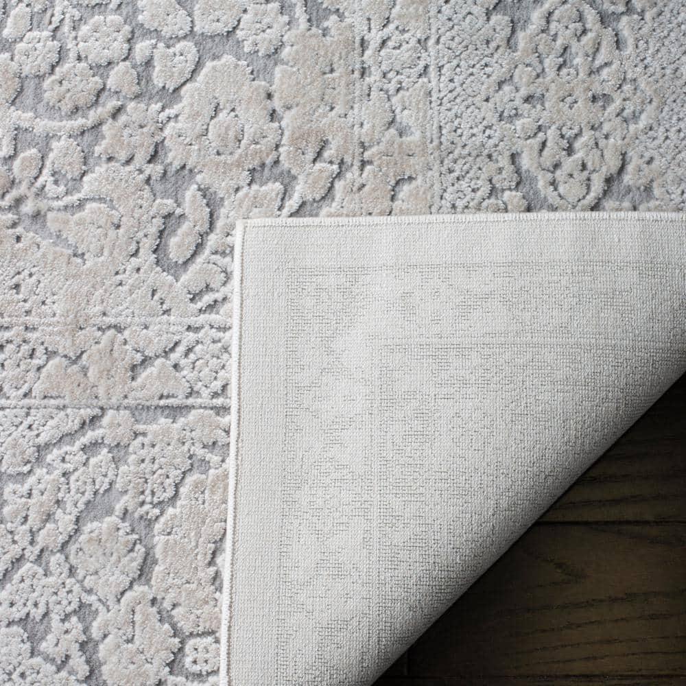 Reflection RFT667 Power Loomed Runner Rug - Light Grey/Cream - 2'3"x6' - Safavieh.