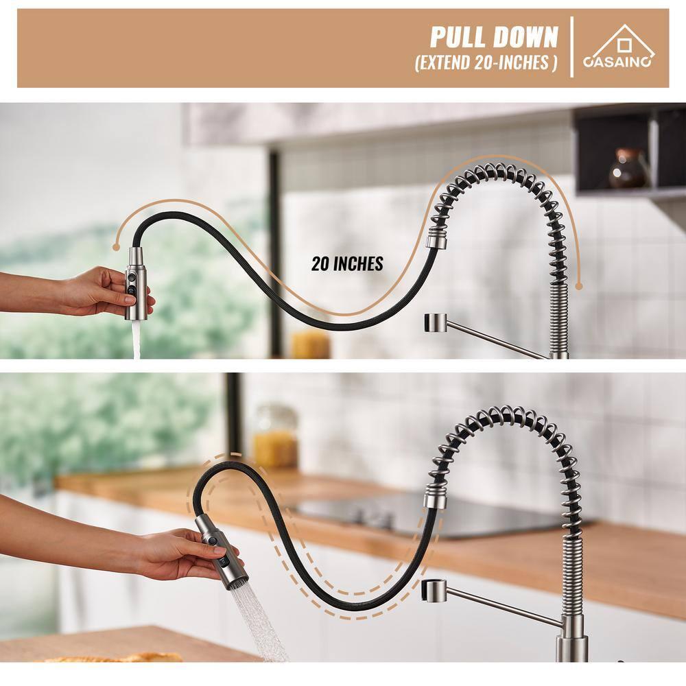 CASAINC Single Bowl White Fireclay Farmhouse Kitchen Sink With Faucet Included