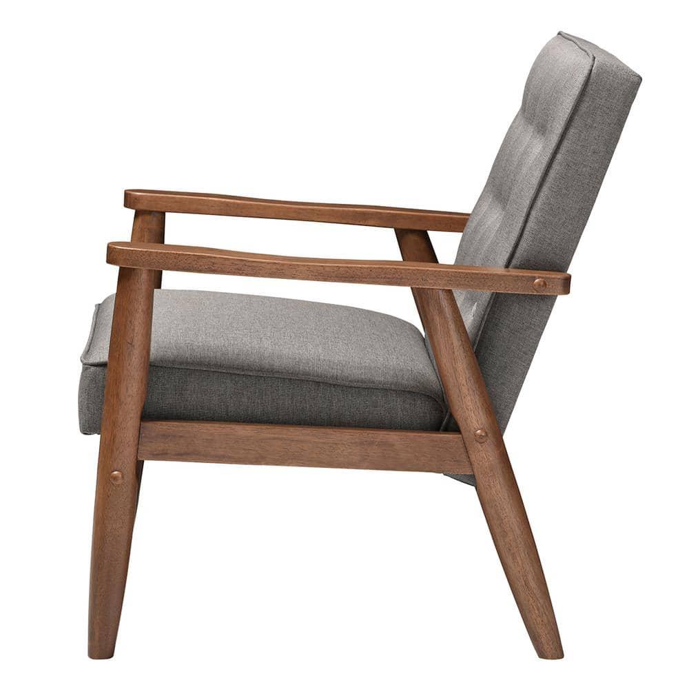 George Oliver Studio Sorrento Accent Chair, 1 Seater, Grey, Brown