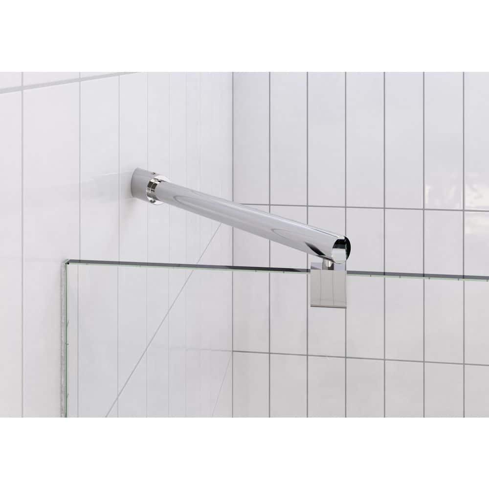 Glass Warehouse Stellar 42.25 in. W x 78 in. H Fully Frameless 3 Panel Inline Glass Hinged Shower Enclosure GHF-42.25-CH