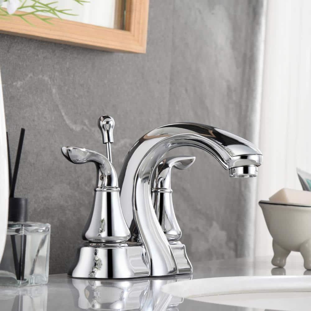 Centerset Bathroom Faucet with Drain Assembly